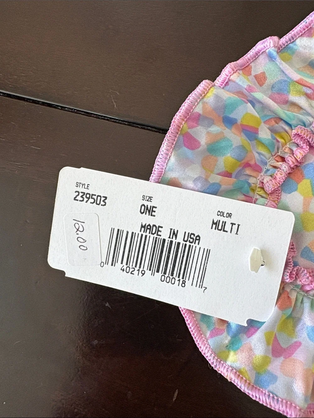 Children's Pastel Confetti Sleep Mask with Pink Ruffle Trim